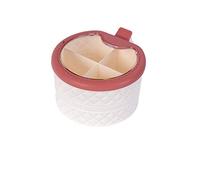JINGYAN Sucriers Household Material Box Combination Kitchen Salt Tank Monosodium Glutamate Seasoning Box with Spoon Light Luxury Seasoning Jar(Red)