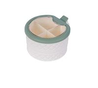 JINGYAN Sucriers Household Material Box Combination Kitchen Salt Tank Monosodium Glutamate Seasoning Box with Spoon Light Luxury Seasoning Jar(Green)
