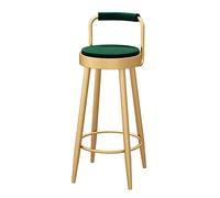 JINGYAN Tabourets de Bar High Stool Wrought Iron Bar Chair backrest Household High Furniture(Green)