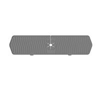 JINGYAN Tapis d'évier Large Silicone Faucet Mat for Kitchen Sink Splash Guard Bathroom Water Catcher Draining Pad Mats(Grijs)