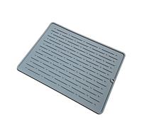 JINGYAN Tapis d'évier New Drain Mat Kitchen Silicone Dish Drainer Tray Large Sink Drying Worktop Organizer Drying Mats for Dishes Tableware(Grijs)