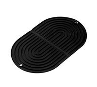 JINGYAN Tapis d'évier Silicone Dish Drying Mat Drainer Mat Protection Heat Resistant Counter Top Mat Sink Non Slip Dish Draining Kitchen Tableware Mat(Black)