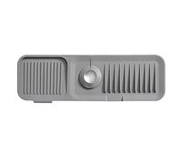 JINGYAN Tapis d'évier Silicone Faucet Absorbent Mat Kitchen Sink Splash Guard Water Bathroom Countertop Protector Draining(Grijs)