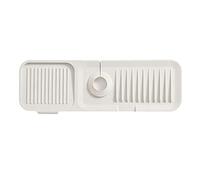 JINGYAN Tapis d'évier Silicone Faucet Absorbent Mat Kitchen Sink Splash Guard Water Bathroom Countertop Protector Draining(White)