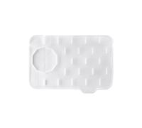 JINGYAN Tapis d'évier Silicone Faucet Mat Kitchen Handle Drip Catcher Tray Double Sided Use Faucets Mats Water Drain Pad Sink Splash Guard(White)