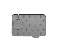 JINGYAN Tapis d'évier Silicone Faucet Mat Kitchen Handle Drip Catcher Tray Double Sided Use Water Drain Pad Sink Splash Guard Home Supplies(Grijs)
