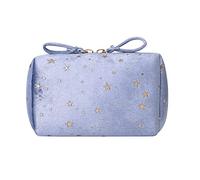 JINGYAN Trousses de Toilette Makeup Bag Organizer Soft Lipstick Storage Women Toiletry Beauty Make Up Case Pouch Portable Cosmetic(Blue)