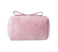 JINGYAN Trousses de Toilette Makeup Bag Organizer Soft Lipstick Storage Women Toiletry Beauty Make Up Case Pouch Portable Cosmetic(Pink)
