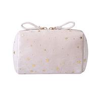 JINGYAN Trousses de Toilette Makeup Bag Organizer Soft Lipstick Storage Women Toiletry Beauty Make Up Case Pouch Portable Cosmetic(White)