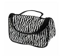 JINGYAN Trousses de Toilette Women Large Makeup Bag Cosmetic Case Storage Handle Travel Organizer Lady Zebra Striped Bags