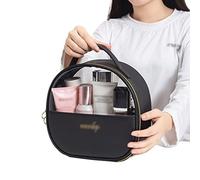 JINGYAN Vanity et Trousses à Maquillage Waterproof Cosmetic Makeup Bag Women Clear Storage Washing Pouch Travel Portable Toiletry Kit Make Up Organizer Box Lipstick