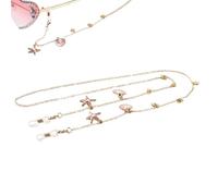 Jingyash Chaînes pour lunettes femmes - Longueur réglable Élégante coquillage étoile de mer - Porte-lunettes à porter autour du cou - pour les voyages, la plage, les vacances, un usage quotidien, au