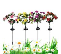 Jingyash Lampes Solaires En Forme Des Fleurs Extérieures Étanches | Quatre Pièces IP65 Lampe LED Étanche à l'eau,Éclairages solaires pour le jardin - Pour jardin cour allée paysage terrasse pelouse