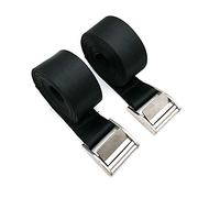 Jingyi 12 'x 1-1/5,1 cm Track Sangle d'arrimage à cliquet Cargo Tiedowns, Acier inoxydable Heavy Duty Jetant Boucle, durable, Polyester Noir d'arrimage à cliquet Sangles arrimage, motos, charge de remorque, Lot de 2