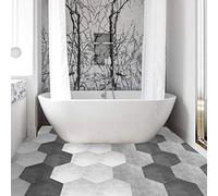 Jingyi Autocollants muraux étanches hexagonaux, Autocollant de Sol, décalque de carrelage, Cuisine pour Salle de Bain