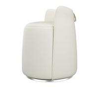JingYi Store Tabouret De Coiffeuse en Cuir Tabouret Rond De Chambre À Coucher Tabouret De Table Basse De Salon Chaise De Maquillage pour Filles Pivotant (Color : White, Size : 45 * 45 * 49cm)