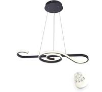 JingYing LED Suspensions Moderne Lustre Doré Design Forme De Note Musicale Circulaire Vague en Métal Et Acrylique Salon Cuisine Salle De Réunion Dimmable,Noir