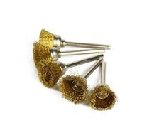 Jingyingtt Brosse de polissage abrasive, tige de 3 mm, fil de laiton, for outil rotatif Dremel, outil de polissage des métaux, 5/10/20 pièces