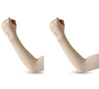 Jingyun 2 Paires de Manches de Protection Solaire UV Manches de Refroidissement d'été Manches de Bras en Soie glacée Manches de Protection Solaire-Beige