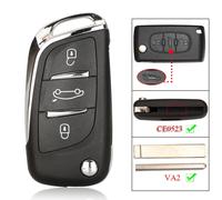 Jingyuqin 2/3 Boutons Modifiés Clé De Voiture À Distance Pour 107 207 307 307s 308 407 607 Citroen C2 C3 C4 Fob Va2/Hu83 Ce0523 - Type 3b Va2 Ce0523-For Peugeot