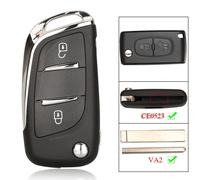Jingyuqin 2/3 Boutons Modifiés Clé De Voiture À Distance Pour 107 207 307 307s 308 407 607 Citroen C2 C3 C4 Fob Va2/Hu83 Ce0523 - Type 2b Va2 Ce0523-For Peugeot