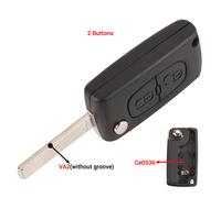 Jingyuqin-Boîtier De Clé À Distance Automatique,2/3 Boutons,Pour Kit 207,307,308,407,607,Pour Cristaux En C2,C3,C4,C5,C6,Nokia 2/Hu83,Ce0523,Ce0536 - Type 2b Va2 Ce0536 #A