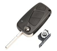 Jingyuqin Flip Pliant Télécommande Voiture Clé Coque Couverture Fob Pour Fiat Iveco Punto Ducato Stilo Panda Idée Doblo Bravo 2/3 Boutons - Type 3 Buttons Black #B