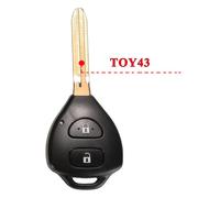 Jingyuqin Toy43/Toy47 2/3/4 Boutons Coque De Clé À Distance Pour Toyota Camry Avalon Corolla Matrix Rav4 Venza Yaris Étui De Remplacement - Type Toy43 2btn #B