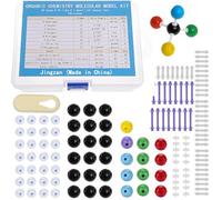 Jingzan Kit de modélisation moléculaire de chimie organique de 136 pièces pour élèves ou enseignants - 59 atomes et 76 liaisons et 1 outil pour enlever les composés courts