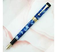 Jinhao 100 Centenn Stylo plume en résine Marbre Bleu Iridium Bent Fude Pointe dorée