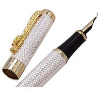 Jinhao 1200 Stylo-plume à pointe courbée avec clip Dragon Lot de couleurs variées (stylo Fude argent)