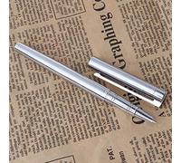 Jinhao 126 Executive Stylo plume à pointe fine argentée à capuchon Pointe M pour calligraphie étudiants fournitures scolaires classiques outils d'écriture en acier inoxydable Droite et