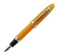 Jinhao 159 Stylo plume Orange Bordure argentée Pointe moyenne lourde Grande taille Signature Pen écriture fluide Cadeau avec pochette