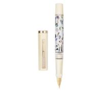Jinhao 58 Stylo-plume en iridium à pointe extra fine avec coque sculptée - Design classique - Écriture lisse avec convertisseur d'encre - Blanc ivoire (coque blanche)