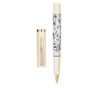 Jinhao 58 Stylo-plume, plume fine en iridium avec sculpture de coquillage Design classique Stylo-plume d'écriture fluide avec convertisseur d'encre - Blanc ivoire (coquillage blanc)