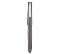 Jinhao 80 Stylo plume gris en fibre brossée, pointe fine iridium avec convertisseur et petite trousse à stylos (clip argenté)