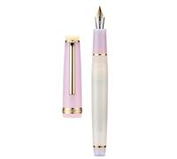 Jinhao 82 Stylo-plume à pointe fine et bordure dorée Corps transparent avec convertisseur Rose et blanc