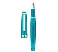 Jinhao 82 Stylo-plume avec convertisseur Bleu paon Bordure dorée Pointe moyenne