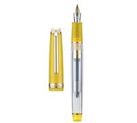 Jinhao 82 Stylo-plume, Garniture dorée, Plume extra fine, Corps transparent jaune étoilé avec convertisseur