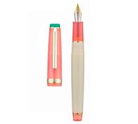 Jinhao 82 Stylo-plume, plume fine à garniture dorée, stylo de bureau blanc mélangé de rouge avec convertisseur