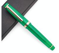 Jinhao 82 Styloïd Stylo plume à encre acrylique avec convertisseur d'encre (pointe fine, clip doré, vert turquoise transparent)