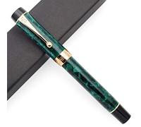 JINHAO Century Tofu 100 18KGP Stylo plume en résine dorée (Vert, Plume moyenne)