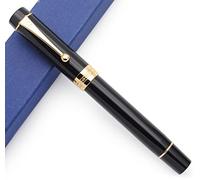 JINHAO Century Tofu 100 18KGP Stylo plume en résine plaqué or Noir avec plume dorée