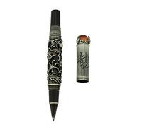 Jinhao Chinois Dragon Gris Stylo à bille roulante pour l'écriture de journal, journal de voyage avec pochette à stylo et bijoux sur le stylo lourd supérieur