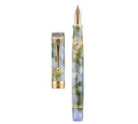 Jinhao Lot de 100 stylos plume en résine vert marbre, pointe extra fine, bordure dorée