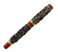 Jinhao Stylo à bille fait à la main Motif dragon gris et phénix, stylo de calligraphie et signature lisse, stylo à bille, stylo d'affaires avec recharge noire fine de 0,5 mm