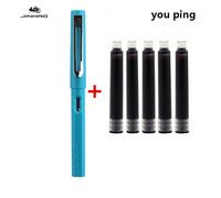 Jinhao-Stylo Plume À Encre Noire Pour Étudiant,Fournitures De Papeterie Scolaire,Affaires,Bureau,5 Pièces,1 Pièce - Type Sky Blue-0.5mm