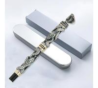 JinHao Stylo-plume serpent noir à pointe fine avec convertisseurs pour écrire, stylo de collection rétro motif cobra