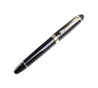 Jinhao - Stylo-plume X450 - Stylo-plume rechargeable à pointe fine avec bordure dorée - Cadeau noir - Stylo-plume rechargeable pour homme et enfant - Motif croix