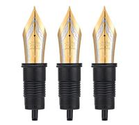 Jinhao X159 1935 9019 Lot de 3 stylos plume de rechange à pointe moyenne Doré